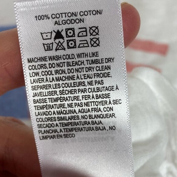 NEW Lucky Brand White Tee American‎ Flag T-Shirt Size Medium Cotton Short Sleeve - Picture 6 of 9
